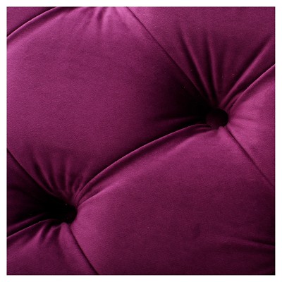 Modern Glam Fuchsia Velvet Tufted Ottoman Bench