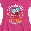 Girls' - Dr. Seuss - Thanksgiving Is A Family Thing Fit & Flair Cap Sleeve Graphic Dress - 2 of 4