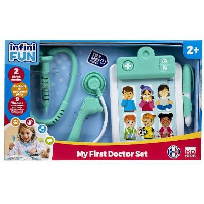 InfiniFun My First Pretend & Learn Doctor Set, Interactive Pad + 9 Tools, Ages 2+