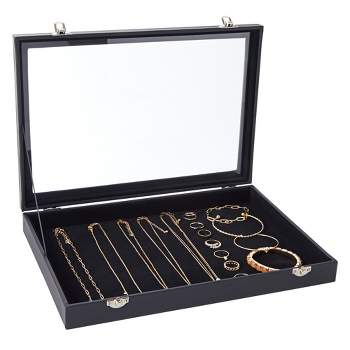 1pc Large Capacity Earring Storage Box Ring Bracelet Necklace Holder Jewelry  Organizer