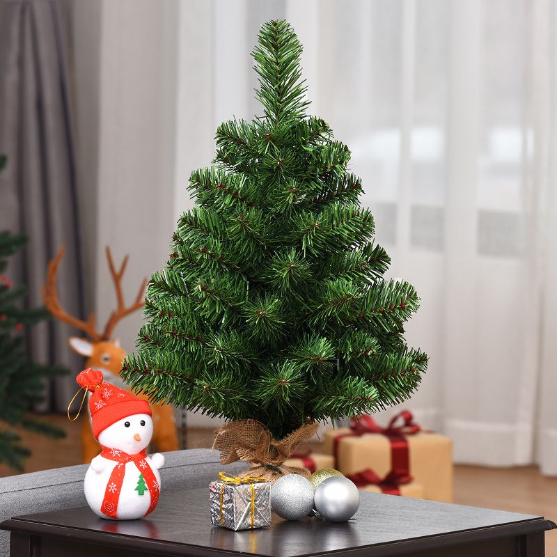 Tangkula 2'PVC Artificial Small Christmas Tree Holiday Season Decoration, 3 of 11