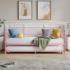 Twin Size Daybed Frame Heavy Duty Metal Slats Mattress Foundation Platform Sofa Bed with Headboard for Bedroom, Daybed - 4 of 4