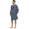 Ashford & Brooks Mens Flannel Plaid Long Sleep Shirt Henley Nightshirt - 2 of 4