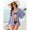 Coolmee Women's Modern Swimsuit Cover Up Blouse Button Down Shirt Dresses Tops - 3 of 4