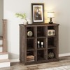 9-Cube Storage Organizer Bookshelf, 4-Tier Farmhouse Horizontal Wood Bookcase, 37.4" Long Low Storage Shelf for Entryway, Living Room - 3 of 4