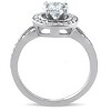 Pompeii3 1 1/6ct Halo Petite Diamond Engagement Ring 14K White Gold - image 3 of 4