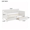 MATEERTY Twin Size Pine Wood with Storage Drawers White - 3 of 4