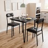 2-Person Dining Table Set, Modern Square Dining Table With 2 Upholstered Chairs - 3 of 4