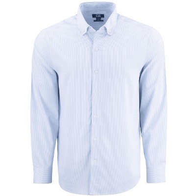 Cutter & Buck Skyline Epic Confidence Recycled Pinstripe Mens Long Sleeve Dress Shirt