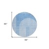 Sky Blue And Denim Blue Geometric Washable Indoor Outdoor Area Rug - 3 of 4