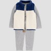 Carter's Just One You® Baby Boys' 3pc Long Sleeve Bodysuit with Pants and Vest Set - Blue - 2 of 4