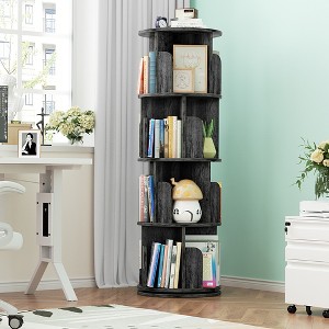 Aheaplus Rotating Bookcase, 4/5-tier Revolving Storage Organizer for Home Office and Living Room - 1 of 4