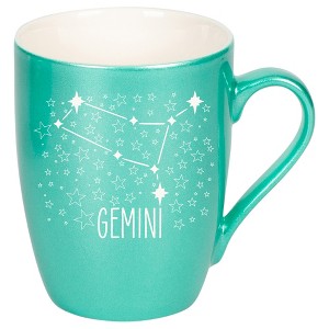 100 North Zodiac 10 Ounce Seafoam Metallic Finish, Comfortably Fits Your Hands, New Bone China Coffee Tea Cup Mug, Gemini - 1 of 1