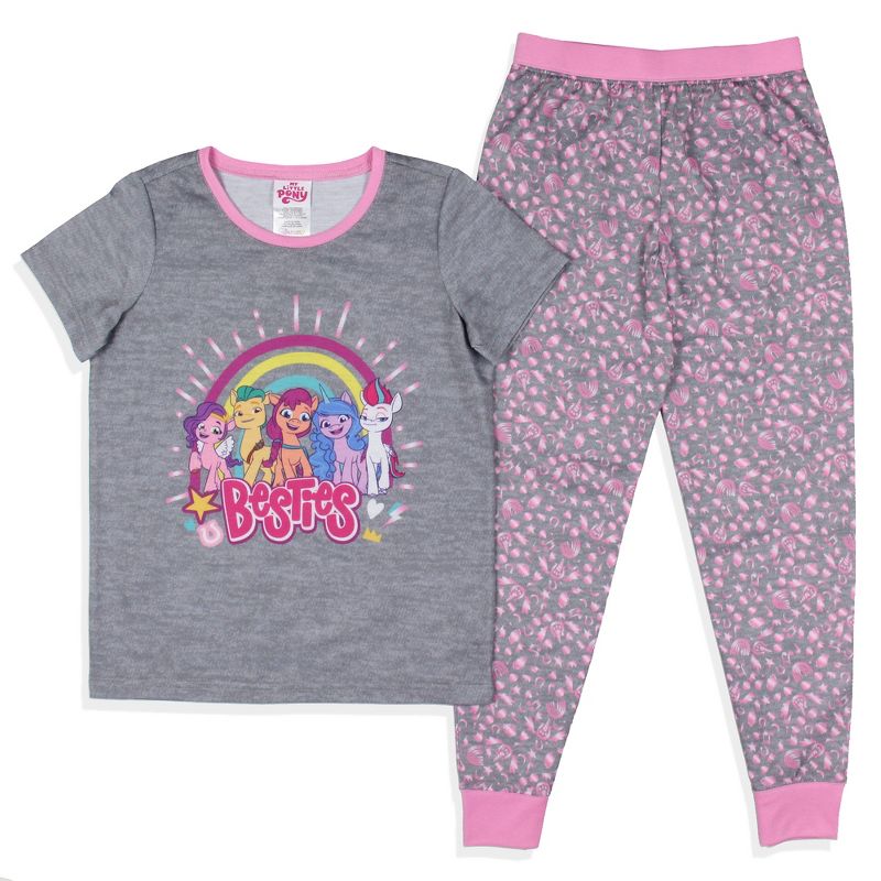 My Little Pony: A New Generation Girls' Sunny Starscout Friends Pajama Set Grey, 1 of 7