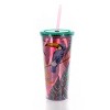 Gibson Home 4 Piece Tropical Bird 23.6 Ounce Double Wall Tumbler Drinkware Set - 4 of 4