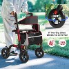 Racxily Senior Rollator Walker with Seat, 350LB Capacity & 8" All-Terrain Wheels, 6-Level Height, Red - 2 of 4