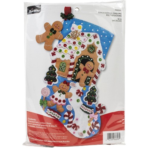 Bucilla Felt Stocking Applique Kit 18 Long-gingerbread Dreams : Target