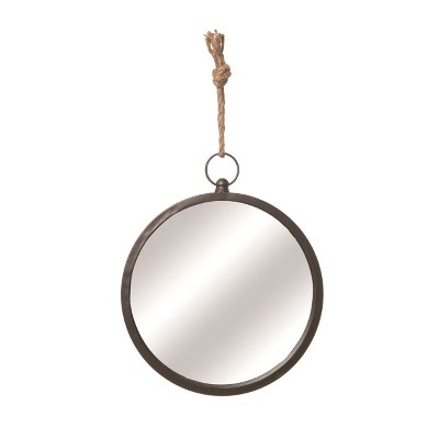 Transpac Wood 13.4" Brown Spring Nautical Mirror