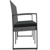 60"3-Seater Patio Bench with Cushions Dark Gray PP Rattan - 4 of 4