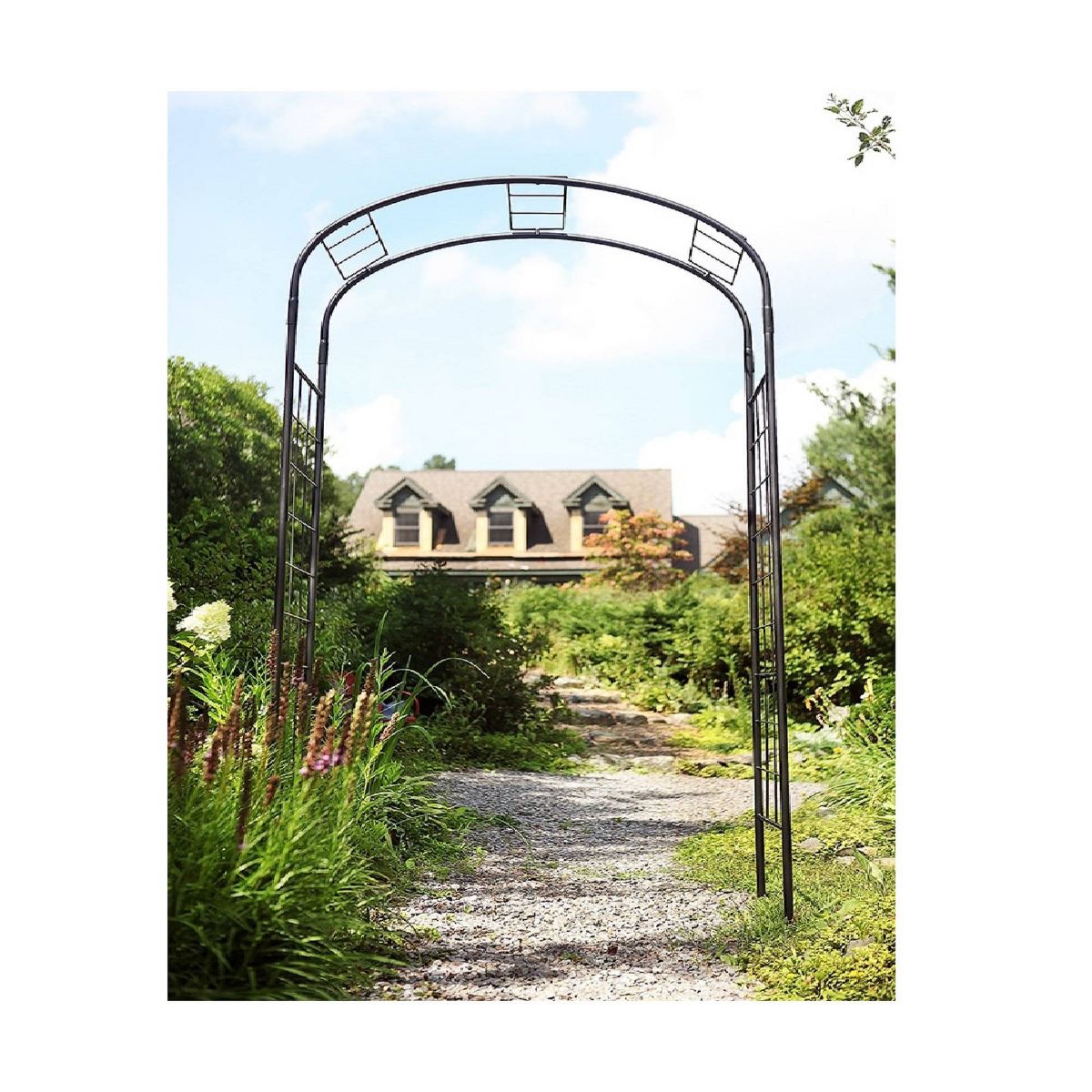 Achla Designs 100" Elegant Handcrafted Monet Iron Garden Arbor Graphite Powder Coated Finish - thumbnail 2