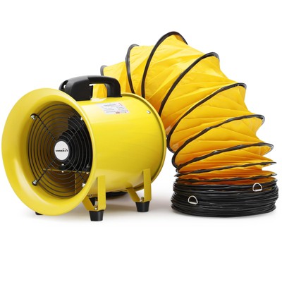 Portable Exhaust Utility Blower Fan, 195W 1070 Cfm Ventilation Fan With 16.4ft Duct Hose, Industrial  for Ventilating Workshops, Confined Space