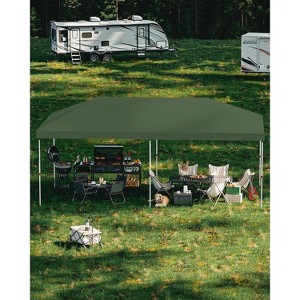 10x20 Pop Up Canopy - Easy Up Camping Tent with One Roller Bag, 3 Adjustable Height, 4 Weight Bags for Deck, Garden, Sports, Beach, Party - 1 of 4