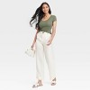 Women's Slim Fit Short Sleeve Ribbed Scoop Neck T-Shirt - A New Day™ - 3 of 4