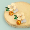 SOHI Women's Black Flower Garden Stud Earrings - 2 of 3
