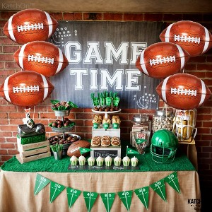 KatchOn, Football Balloons for Football Party Decorations - 18 Inch, Pack of 6 | Football Foil Balloons for Football Decorations for Party - 1 of 4
