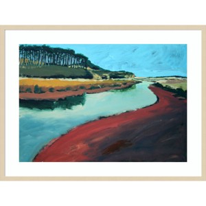 41" x 31" River Otter by Paul Powis Wood Framed Wall Art Print - Amanti Art: Giclee, Acrylic, Hardwood Frame - 1 of 4