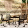 vidaXL Patio Dining Set Outdoor Dining Set Garden Table and Chair Set Black - 31.5" Table Length 4 - 2 of 4
