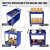 2 Tray Tool Cart, 400 LBS Capacity Rolling Tool Carts On Wheels, Heavy Duty Utility Cart with Pegboard, Mechanic Tool Storage Cart for Garage - 3 of 4