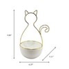 Sagebrook Home 10" Ceramic Cat Trinket Tray in White and Gold - Cat Shaped Jewelry Holder - Great Gift for Cat Lovers - 2 of 4