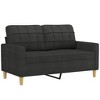 vidaXL Modern 2 Piece Sofa Set in Black Fabric - Comfortable Seating with Cushions & Durable Material, Perfect for Living Room/Office Lounge Area - 2 of 4