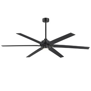 Airsurfer Windmill 72-in Color-Changing LED Matte Black with Black and Dark Brown Blades Ceiling Fan With Light - Remote Included ( 6 -Blade ) - 1 of 4