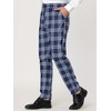 Lars Amadeus Men's Flat Front Unique Plaid Printed Business Dress Pants - 2 of 4