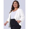 Agnes Orinda Women's Plus Size Fashion Formal with 3/4 Pleated Sleeves and Shawl Collar Blazers - 2 of 4