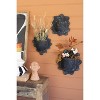 Handcrafted Wavy Clay Wall Planters 11"Tall – Black Set of 3 by Kalalou - 2 of 4