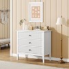 Fluted 3 Drawer Dresser, Wide Dresser Nightstand, Modern Wood Chest of Drawers, Large Painted Storage Cabinet for Closet, Hallway, Entryway, Bedroom - 2 of 4
