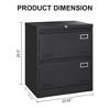 SeaCamel Black Locking Metal Lateral File Cabinet - 3 Drawer, Legal/Letter/A4/F4 Compatible for Home Office - 3 of 4