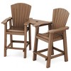 Hyleory Tall Adirondack Chair Set, Outdoor HDPE Barstools with Connecting Tray and Footboard - 2 of 4