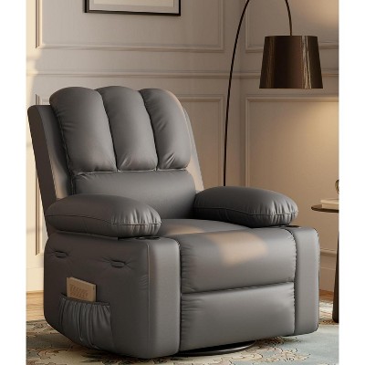 WhizMax 26.8" Wide Leather Multi-Position Reclining Armchair with Built-In Cup Holder