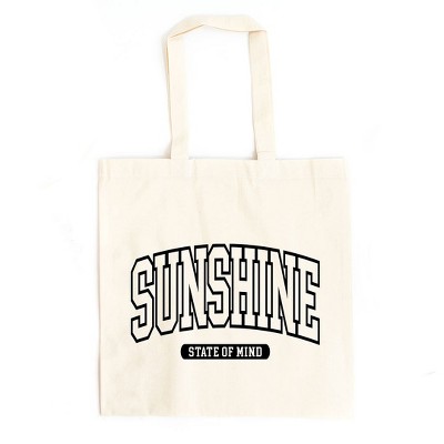 City Creek Prints Varsity Sunshine State Of Mind Canvas Tote Bag - 15x16 - Natural