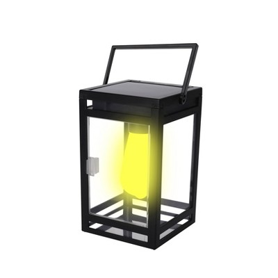 7.87" Solar Portable Outdoor Lantern Amber/White - Techko Maid