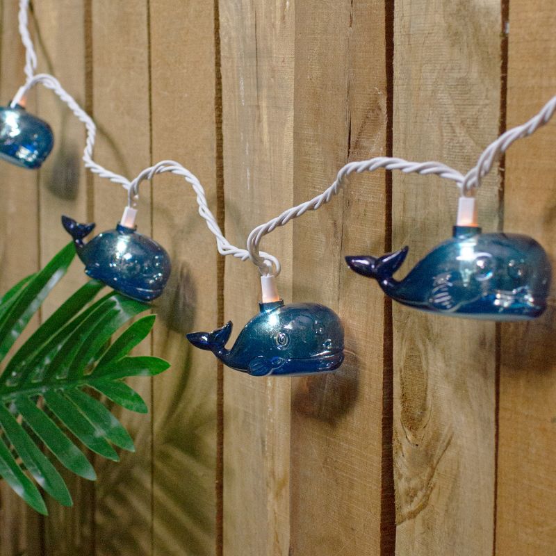 Northlight 10 Blue and White Whale Summer Patio String Lights - 8.5 ft White Wire, 2 of 6
