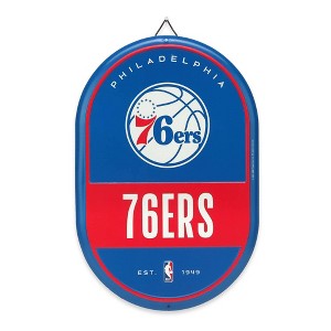 NBA Philadelphia 76ers Embossed Metal Pill Wall Sign - 1 of 4