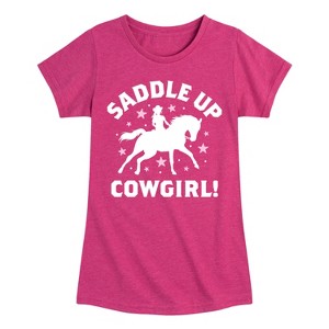 Girls' - Instant Message - Saddle Up Cowgirl Fitted Short Sleeve Graphic T-Shirt - 1 of 4