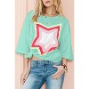 I AM A FASHION JUNKY Moonlight Jade Colorblock Star Patched Half Sleeve Oversized Tee - 4 of 4