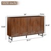 GDFStudio Pina 59'' Mid-Century Modern Wooden Storage Cabinet with 4 Doors and 8 Compartments - 3 of 4