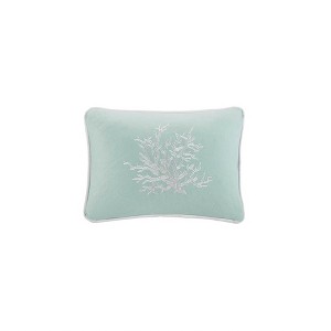 Harbor House Seaside White Coral Embroidered Oblong Pillow 12x16 - 1 of 4